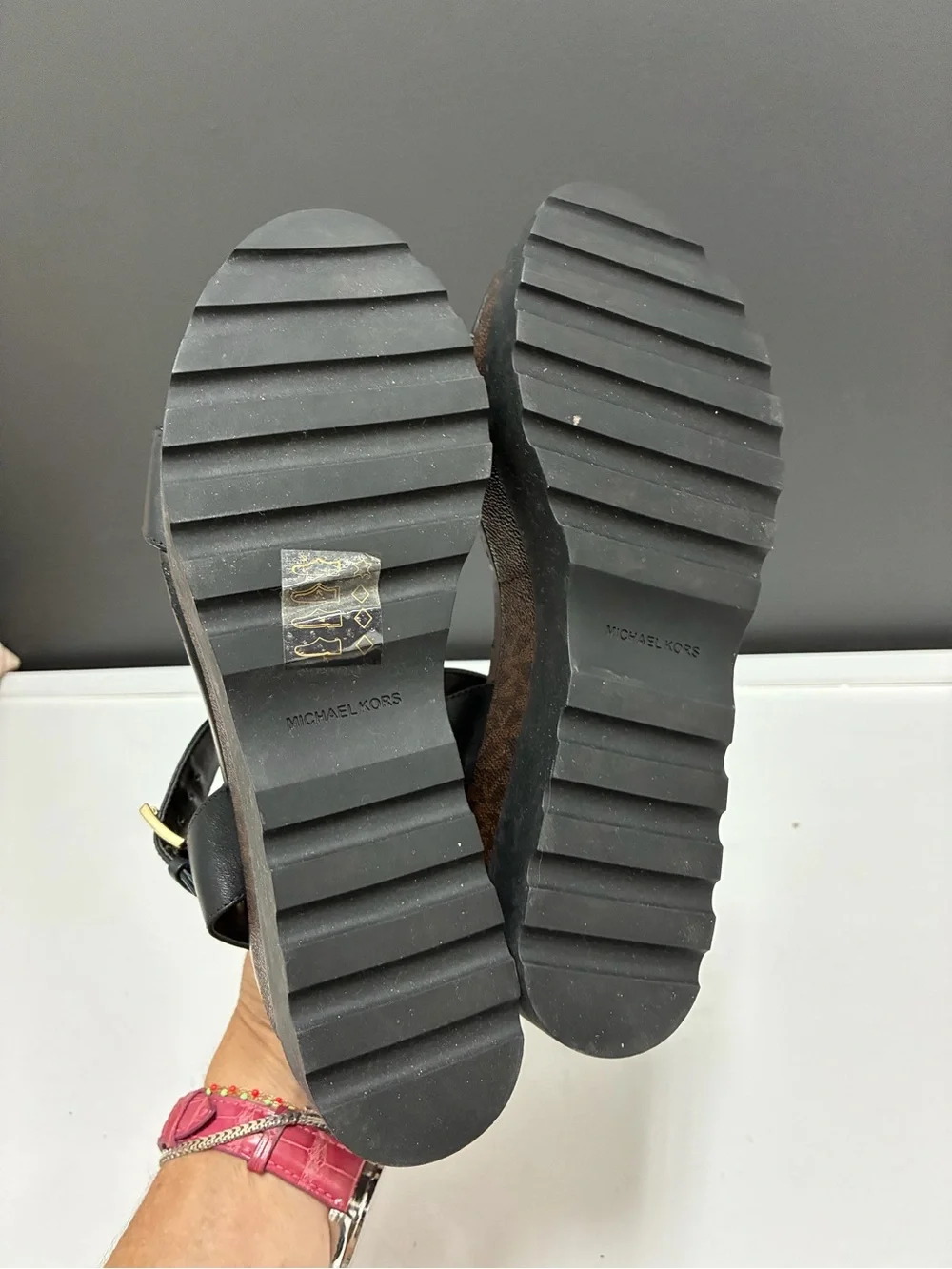 Michael Kors Black Platform Ankle-Strap Sandals